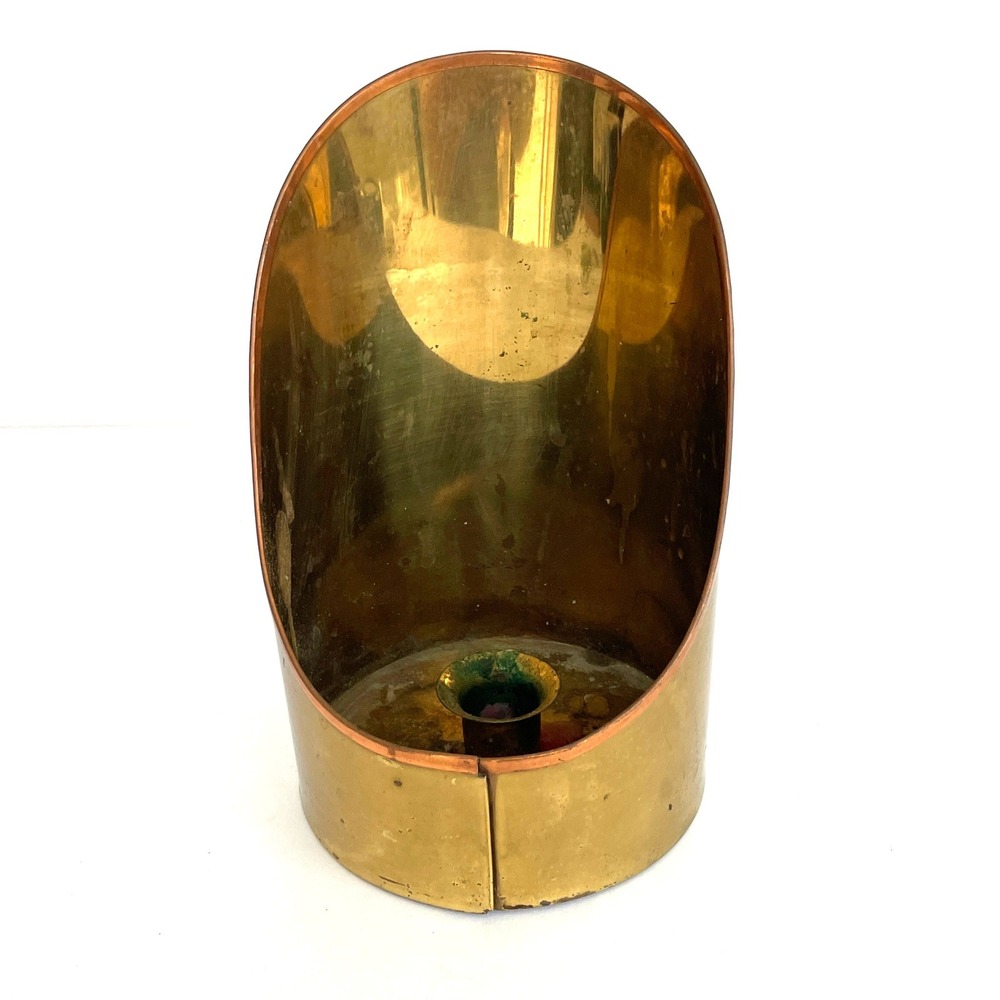 Vintage Colony Metalsmiths of Virginia Brass Hooded Candle Holder Wall Sconce
